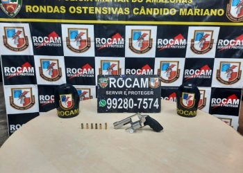 No Distrito Industrial, PMAM apreende arma de fogo e munições