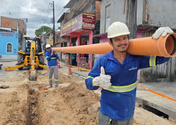 Rede de esgotamento sanitário do Japiim entra em fase final e irá beneficiar mais de 10 mil pessoas