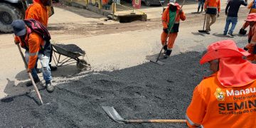 Ruas do bairro Tarumã recebem melhoria na mobilidade com serviços de recuperação asfáltica da prefeitura